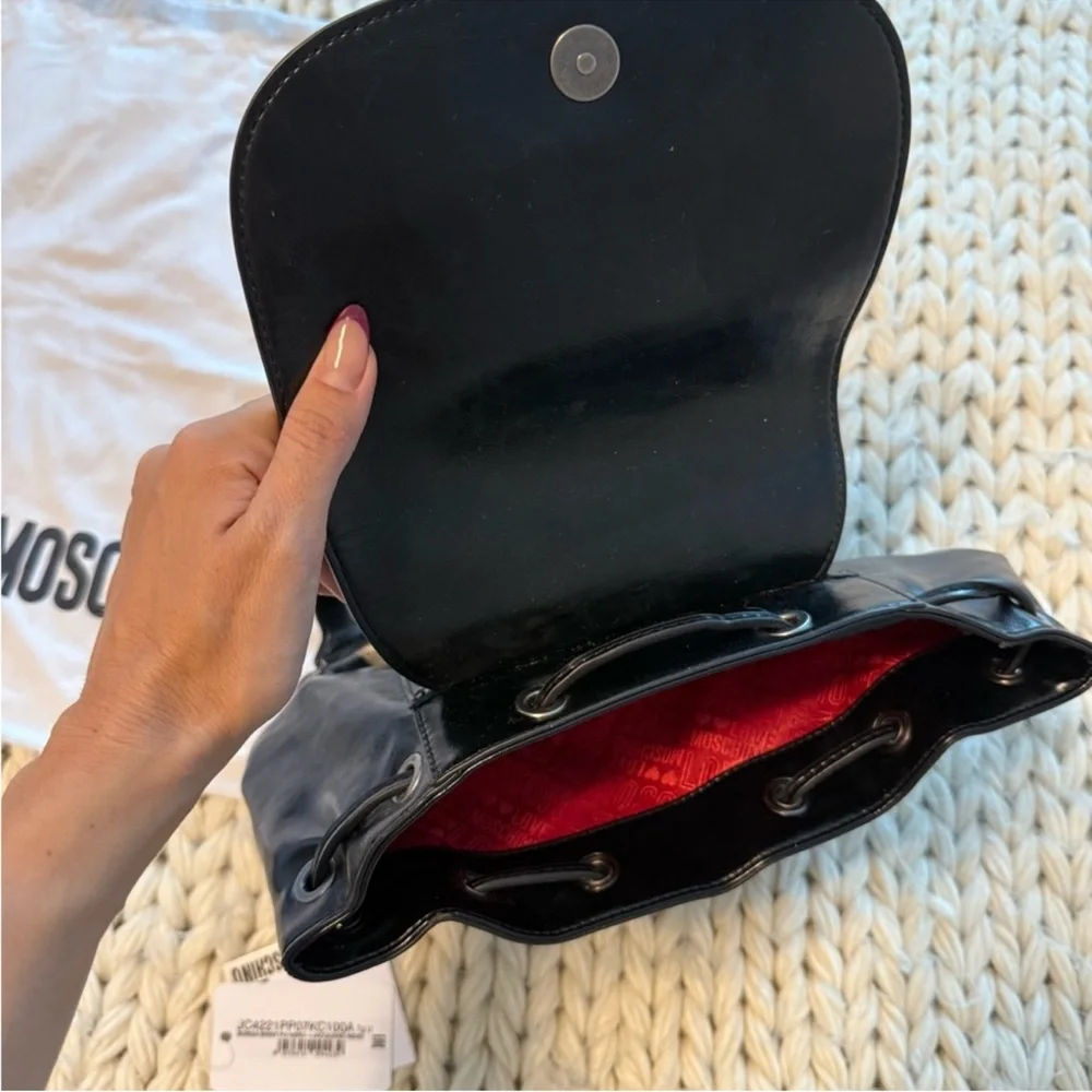 LOVE MOSCHINO couture authentic vintage leather
Black Backpack wt tags - Picture 12 of 17
